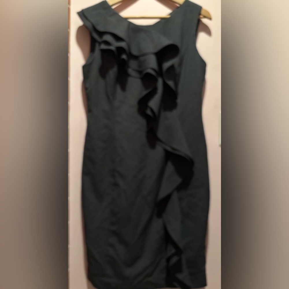 CALVIN KLEIN GREY PLEATED DRESS